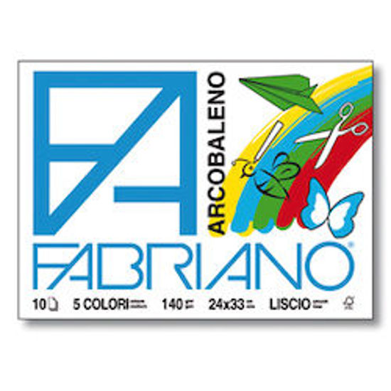 Immagine di Album Fabriano Arcobaleno liscio 24X33 140gr 5 colori