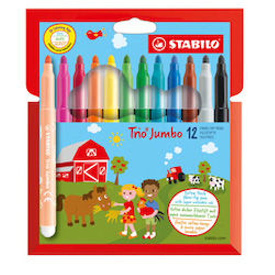 Immagine di Pennarelli Stabilo Trio Jumbo box 12 colori