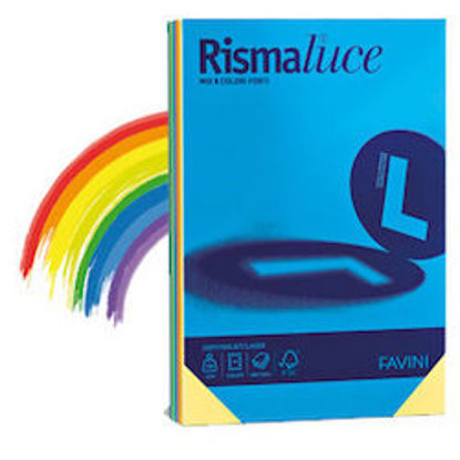 Immagine di Risma 100fg carta RismaLuce Favini A4 90gr mix colori forti