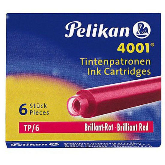 Immagine di Cartucce Pelikan inchiostro per penna stilografica - rosso 6pz