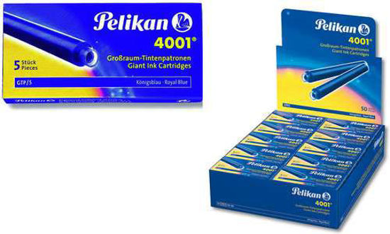 Immagine di Cartucce Pelikan inchiostro per penna stilografica - blu grandi 5pz