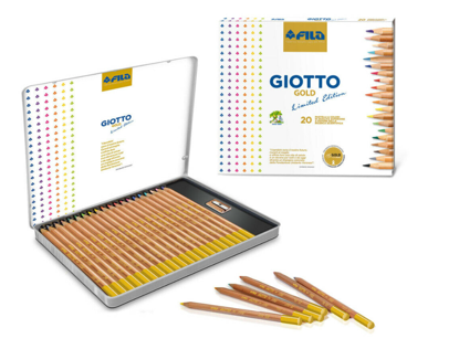 Immagine di Pastelli Giotto Gold Limited Edition  scatola metallo 20pz