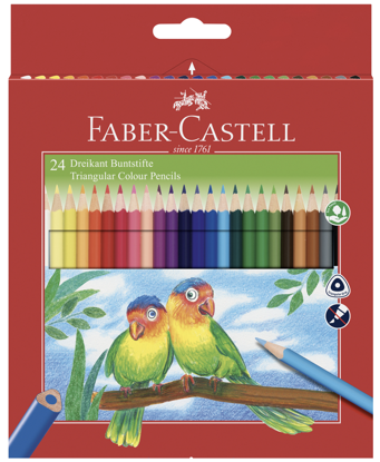 Immagine di Matite colorate triangolari  ECO  Faber Castell confezione 24 colori