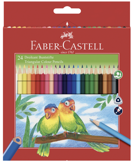 Immagine di Matite colorate triangolari  ECO  Faber Castell confezione 24 colori