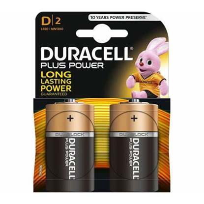 Immagine di Duracell plus power torcia D2 LR20/MN1300 - blister 2 pezzi