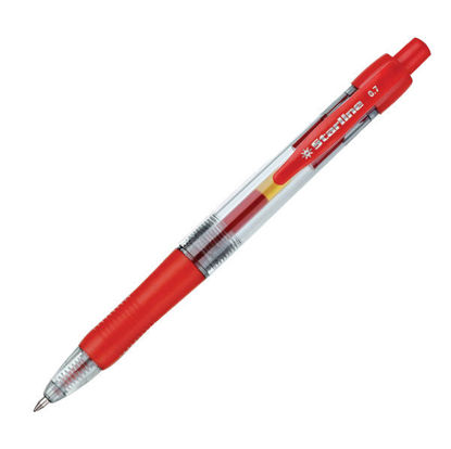 Immagine di Penna a sfera a scatto con inchiostro gel - punta fine 0,7mm - rosso - Starline