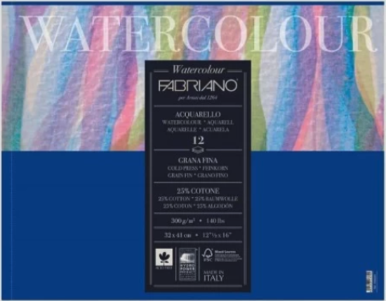 Immagine di Blocco Acquerello Watercolour Fabriano 12fg 24*32 300gr